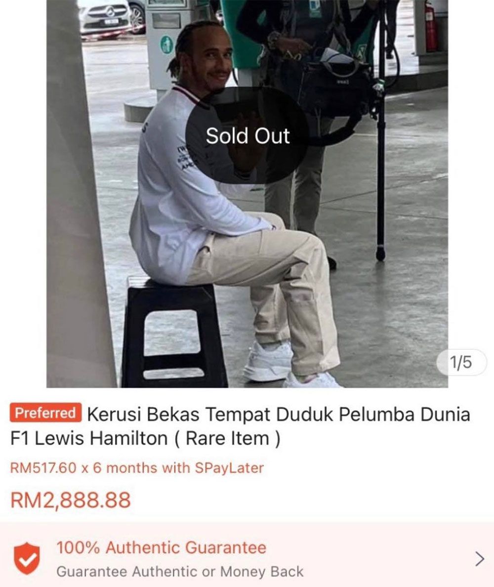 Kursi plastik yang diduduki Hamilton laku jutaan rupiah