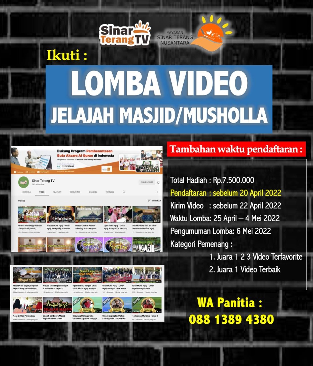 Lomba video jelajah masjid di Klaten.