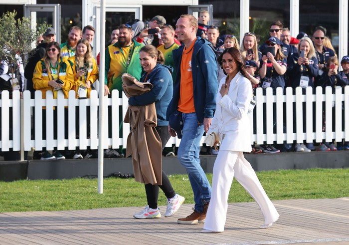 THE HAGUE, NETHERLANDS - APRIL 15: Prince Harry of England and Meghan, Duchess of Sussex attends a reception ahead of the start of the Invictus Games The Hague 2020 on April 15, 2022 in The Hague, Netherlands. (Photo by Joern Pollex/Getty Images for Invictus Games The Hague 2020)