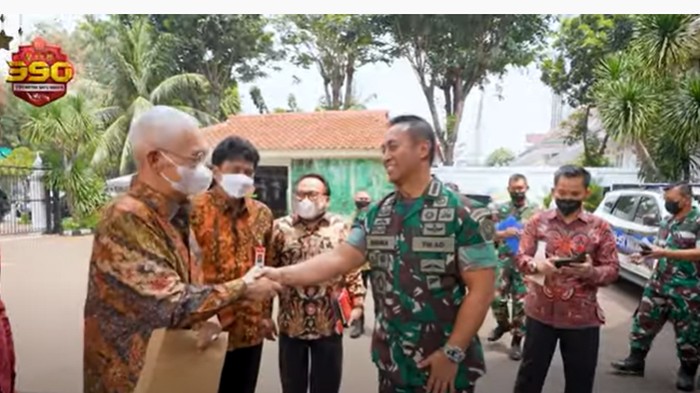 Panglima TNI Jenderal Andika Perkasa bertemu dengan para petinggi BPIP (Dok. Tangkapan Layar Channel Jenderal Andika Perkasa)
