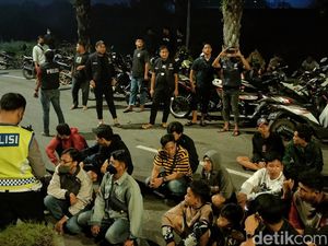 Operasi Balap Liar di Kediri, 70 Motor Diamankan Polisi di Tengah Sawah