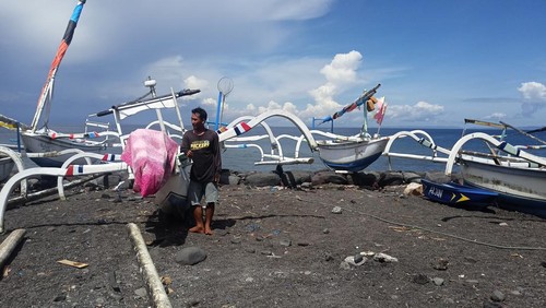 Muhamad Tuhur salah seorang nelayan Ujung Pesisi Karangasem