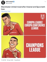 Meme Cristiano Ronaldo dan Harry Maguire saat lawan Norwich City