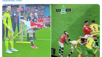 Sindiran netizen seolah Maguire telah mempersiapkan diri untuk menyusahkan timnya. Foto: Twitter