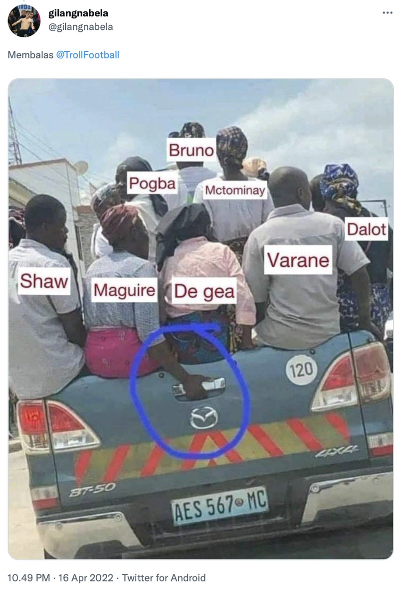 Meme Cristiano Ronaldo dan Harry Maguire saat lawan Norwich City