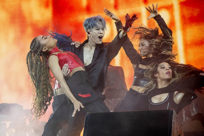 2022 Coachella Music And Arts Festival - Weekend 1 - Day 2 Jackson Wang of 88rising performs at the Coachella Music & Arts Festival at the Empire Polo Club on Saturday, April 16, 2022, in Indio, Calif. (Photo by Amy Harris/Invision/AP)