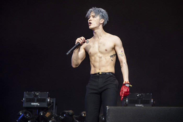 2022 Coachella Music And Arts Festival - Weekend 1 - Day 2 Jackson Wang of 88rising performs at the Coachella Music & Arts Festival at the Empire Polo Club on Saturday, April 16, 2022, in Indio, Calif. (Photo by Amy Harris/Invision/AP)