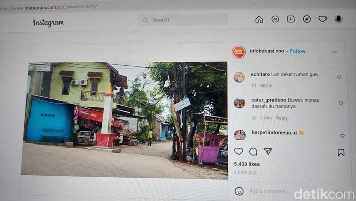 Foto postingan tentang Monas mini di Tambun