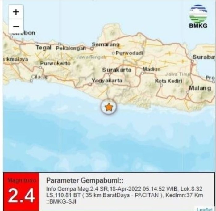 Gempa Pacitan M 2.4