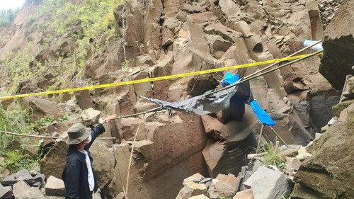 Lokasi penanbangan batu padas liar di kawasan Tukad Petanu Gianyar