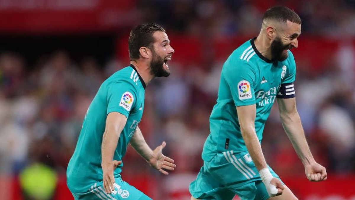 Real Madrid sempat tertinggal dua gol sebelum akhirnya menang 3-2 atas Sevilla dalam lanjutan LaLiga (Foto: Getty Images/Fran Santiago)