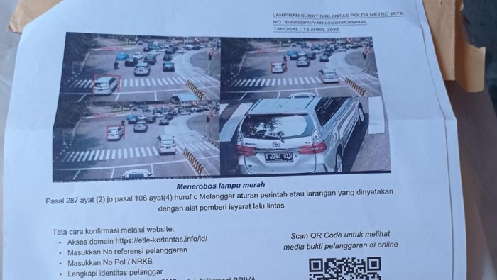 Terjadi lagi kasus salah sasaran tilang elektronik