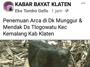 Heboh Penemuan 4 Arca di Desa Lereng Merapi Klaten, Ini Faktanya