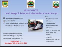 Mudik Gratis untuk Warga Sukoharjo di Jabodetabek, Segera Daftar!