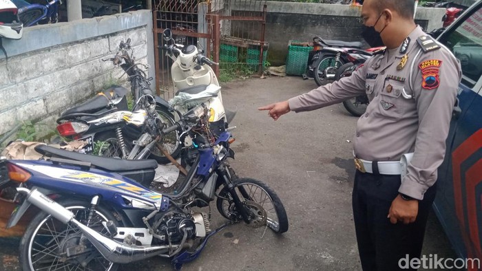 Motor yang terlibat kecelakaan diamankan Polres Klaten, Selasa (19/4/2022).