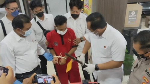 salah satu tersangka pembegal amaq sinta, wahid.