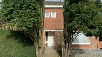 Rumah satu ini punya pohon yang terbelah di halamannya. Sekarang tamu nggak bingung lagi dimana pintu utamanya.