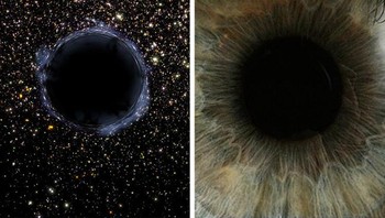 Mata manusia tampak seperti lubang hitam di luar angkasa Foto: Brightside