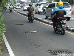 Awas! Jeglongan di Jalur Lambat Monjali-Condongcatur Ring Road Sleman