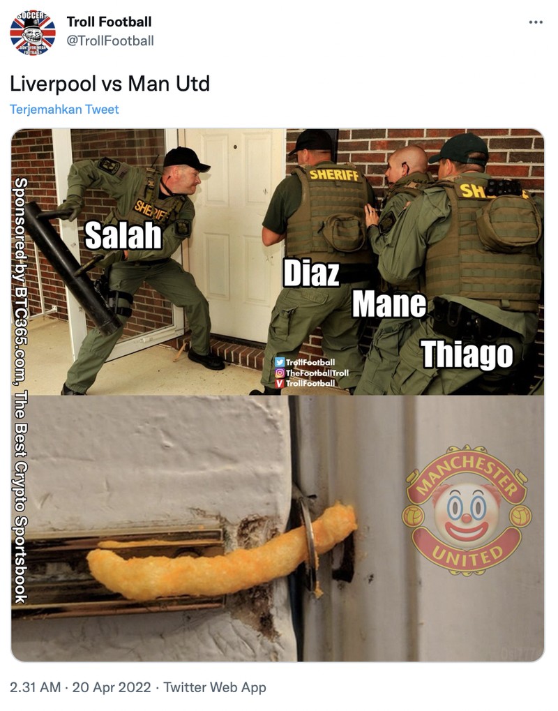 Meme MU Babak Belur Dihajar Liverpool