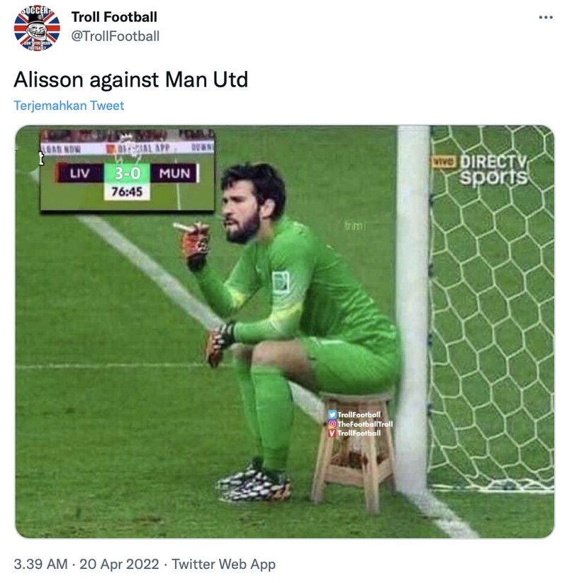 Meme MU Babak Belur Dihajar Liverpool