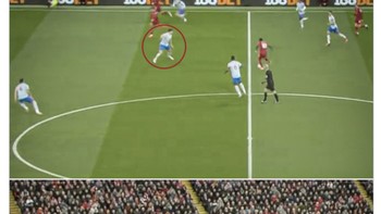 Gol pertama Liverpool karena posisi Maguire yang terlampau jauh dari posisinya jadi bahan olok-olok netizen. Foto: Twitter