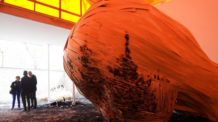 The 59th Biennale of Arts exhibition in Venice, Italy, Tuesday, April 19, 2022. (AP Photo/Antonio Calanni)