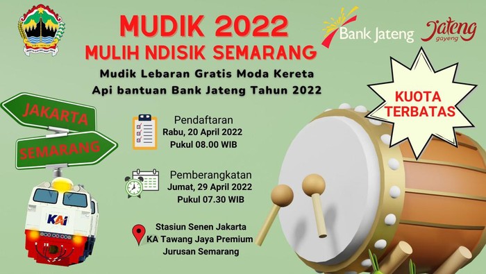 Mudik gratis naik kereta api dari DKI ke Semarang