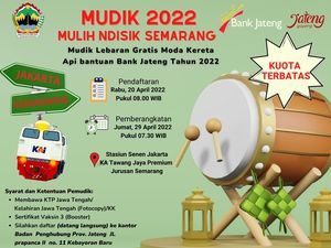 Daftar Hari Ini! Mudik Gratis Naik Kereta Api Buat Warga Jateng di DKI