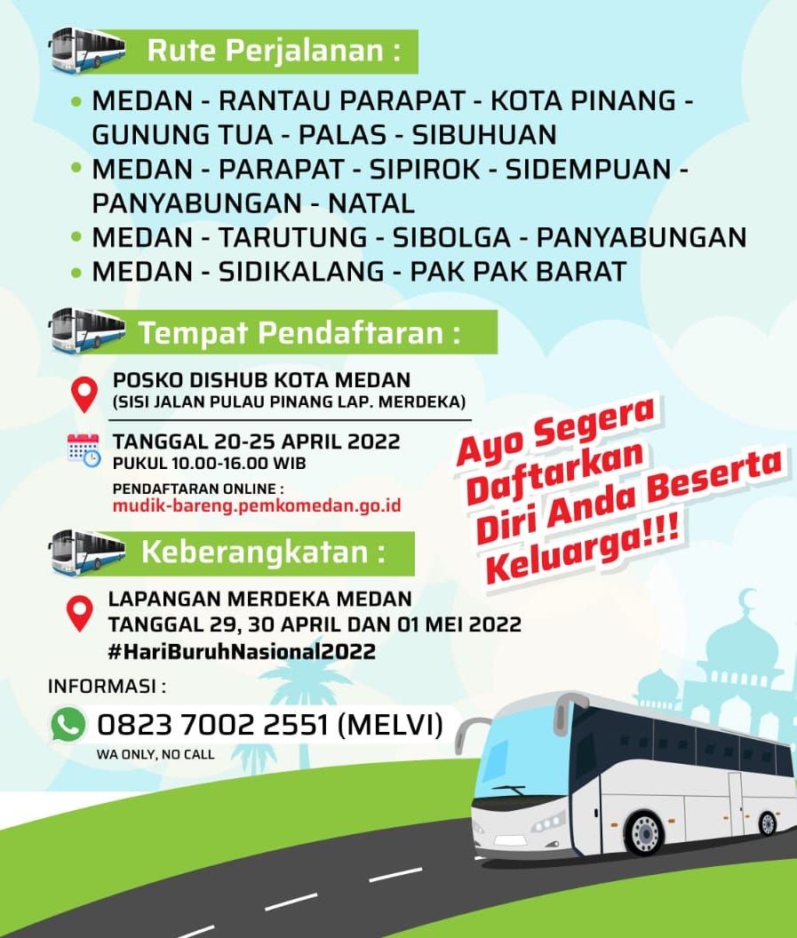 Mudik gratis Pemko Medan