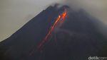 Gunung Merapi Kembali Muntahkan Lava Pijar Pagi Ini
