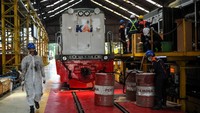 Daop 2 Bandung menyiapkan 166 gerbong dan 24 lokomotif saat mudik Lebaran 2022 dengan tujuan ke berbagai daerah. (Raisan Al Farisi/Antara Foto).