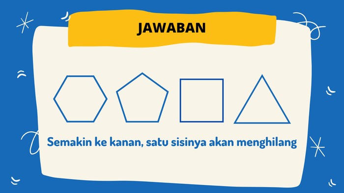 Segiempat jika dikurangi satu sisinya akan berbentuk segitiga.