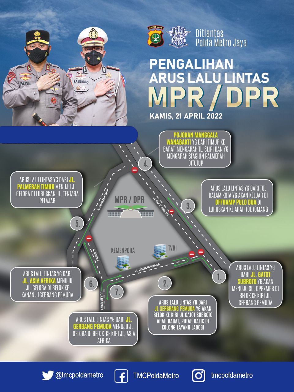 Daftar ruas jalan sekitar istana da DPR ditutup imbas demo Daftar ruas jalan sekitar istana da DPR ditutup imbas demo