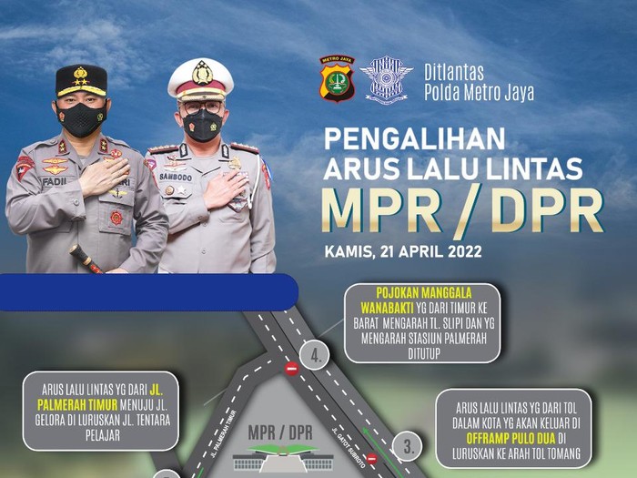 Daftar ruas jalan sekitar istana da DPR ditutup imbas demo