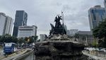Lalin di Patung Kuda Masih Normal Jelang Demo 21 April