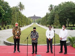 Momen Wapres Maruf Amin Tinjau Borobudur Jelang Lebaran