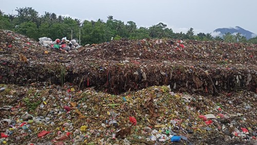 Tumpukan sampah di TPA Butus, Karangasem, yang meneror warga dengan baunya yang menyengat. (Selamat Juniasa/detikBali)