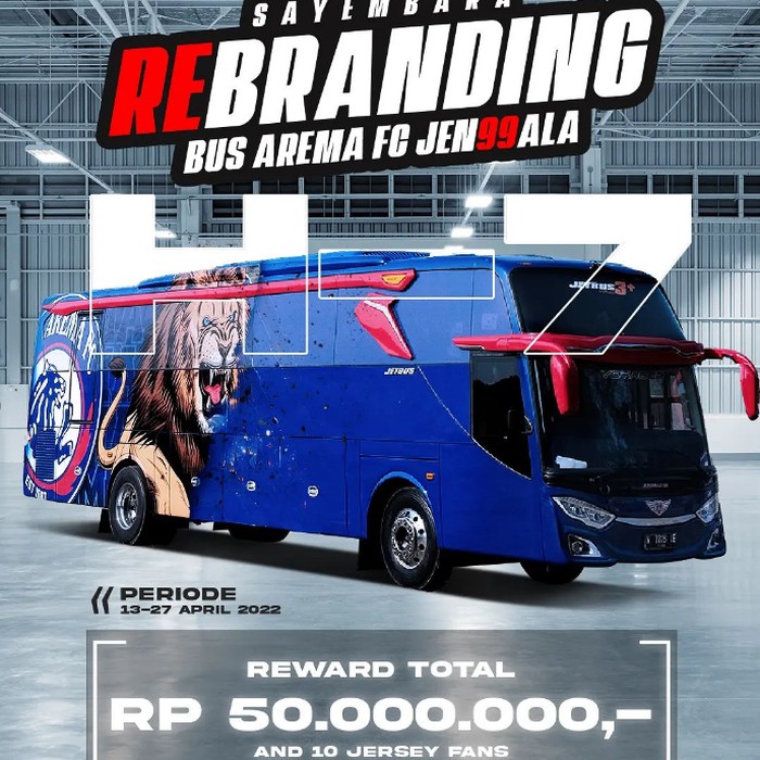 Arema FC tidak hanya mempersiapkan skuad terbaik untuk musim depan. Klub juga akan rebranding bus pemain.