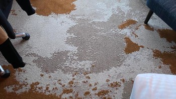 Karpet hotel baru ini yang kelihatannya sudah usang. Foto: Brightside