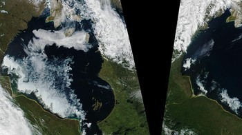 Teluk telah kehilangan sekitar sepertiga populasi beruang kutub sejak tahun 1980-an, turun dari sekitar 1200 menjadi 800, tampaknya karena penurunan es laut musim panas telah memberi mereka lebih sedikit kesempatan untuk mencari makan. Perbandingan foto 1984 - 2020. Hudson Foto: NASA