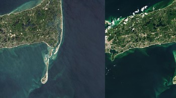 Perubahan di Pantai Cape Cod, Massachusetts. Foto: NASA
