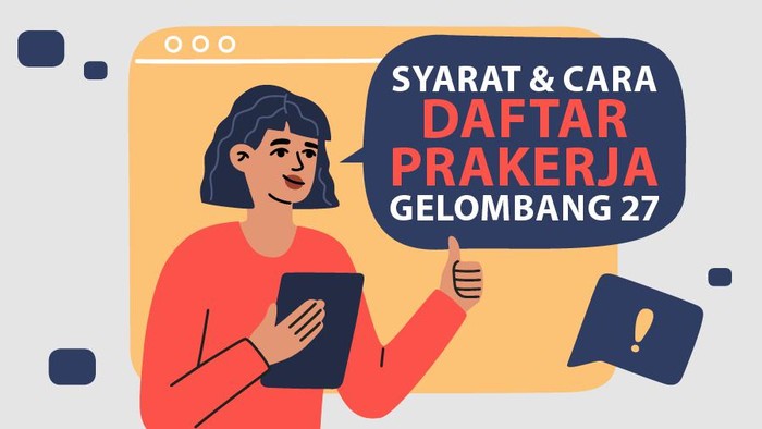 Infografis syarat dan cara daftar Kartu Prakerja Gelombang 27