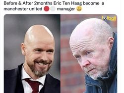 Meme Kocak Erik Ten Hag Jadi Lansia Setelah Latih MU