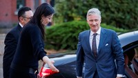 Raja Belgia saat tiba di rumah keluarag Muslim Joukhadar.