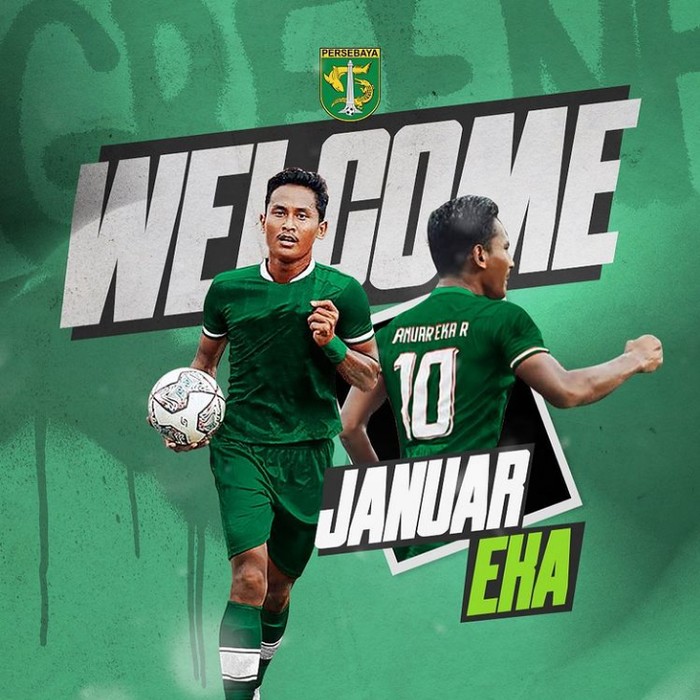 Persebaya mengenalkan striker baru, Januar Eka. Ia merupakan mantan penyerang Badak Lampung FC.