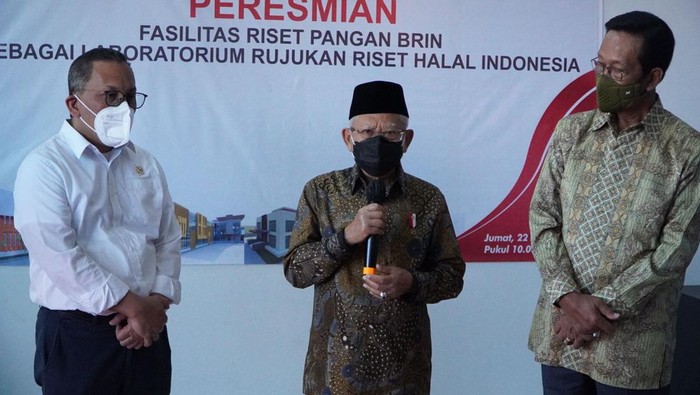 Wakil Presiden KH Maruf Amin saat memberikan keterangan di Gunungkidul, Jumat (22/4/2022).