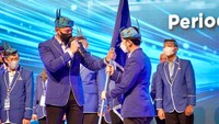 AHY melantik langsung kepengurusan DPD Partai Demokrat Jawa Timur, Jumat (22/4) petang.