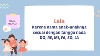 Ya, setiap nama anak berdasarkan tangga nada dan nada terakhir berawal dari tangga nada La.