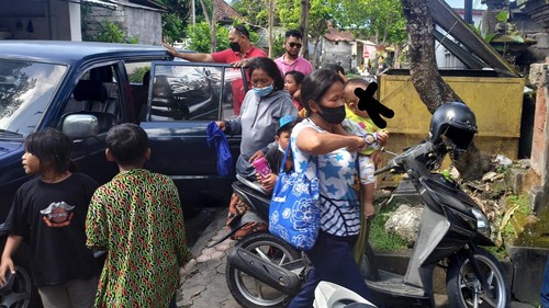 Para Gepeng saat baru tiba di Dinsos Karangasem